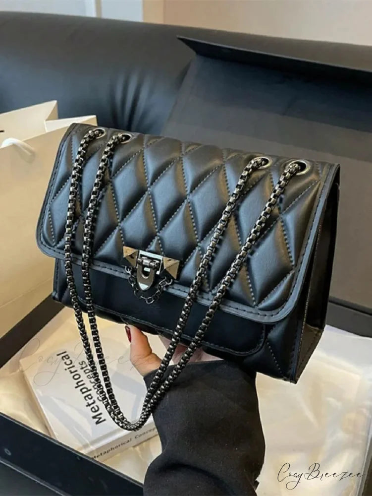 Stylish Diamond Grid Crossbody shoulder-250126