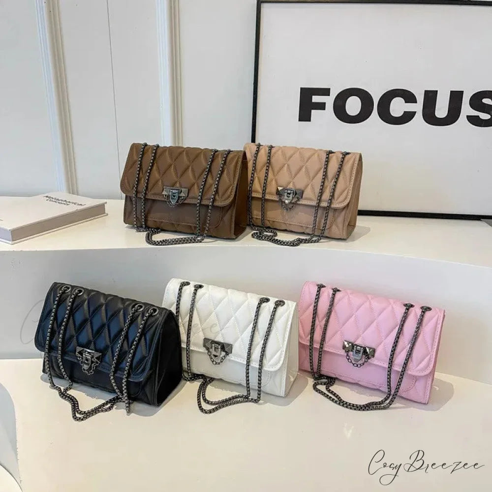 Stylish Diamond Grid Crossbody shoulder-250126
