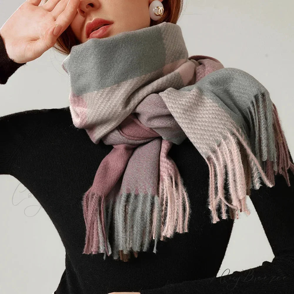 Stylish Plaid Cashmere Winter Scarf scarf-241228