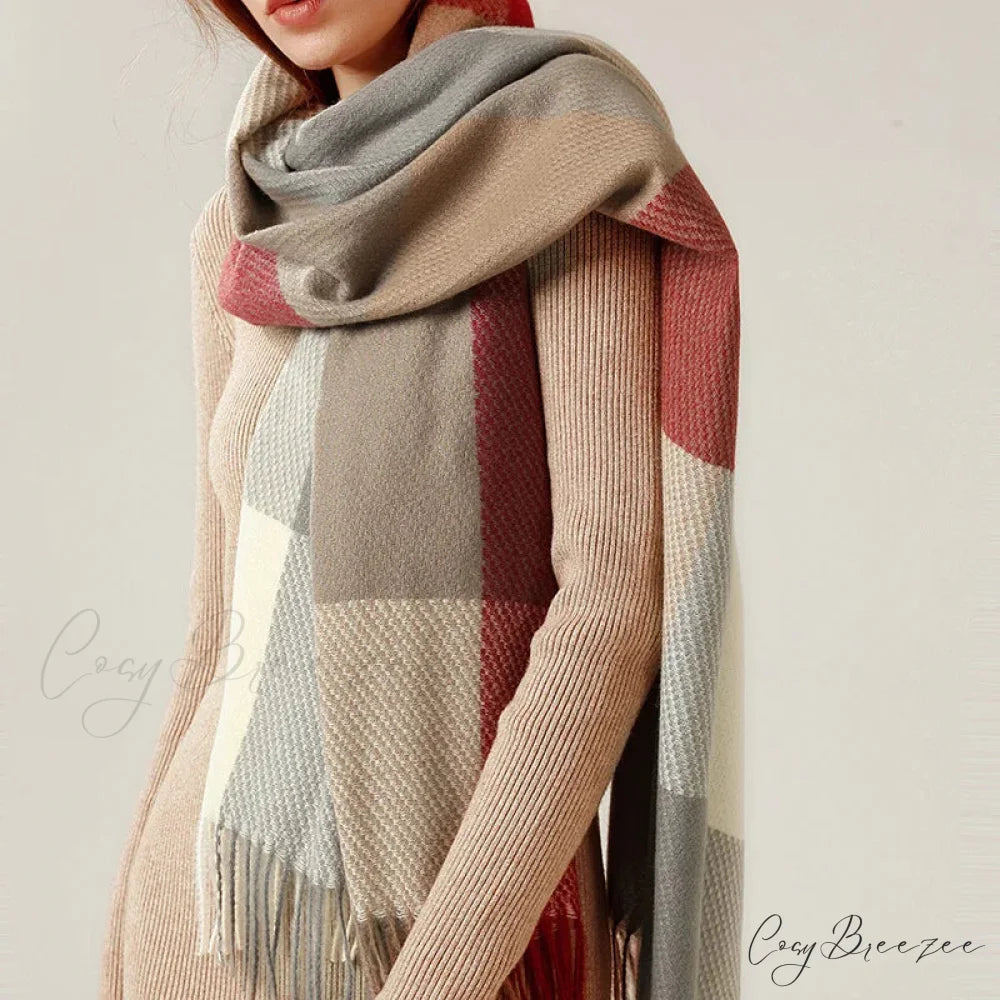 Stylish Plaid Cashmere Winter Scarf scarf-241228
