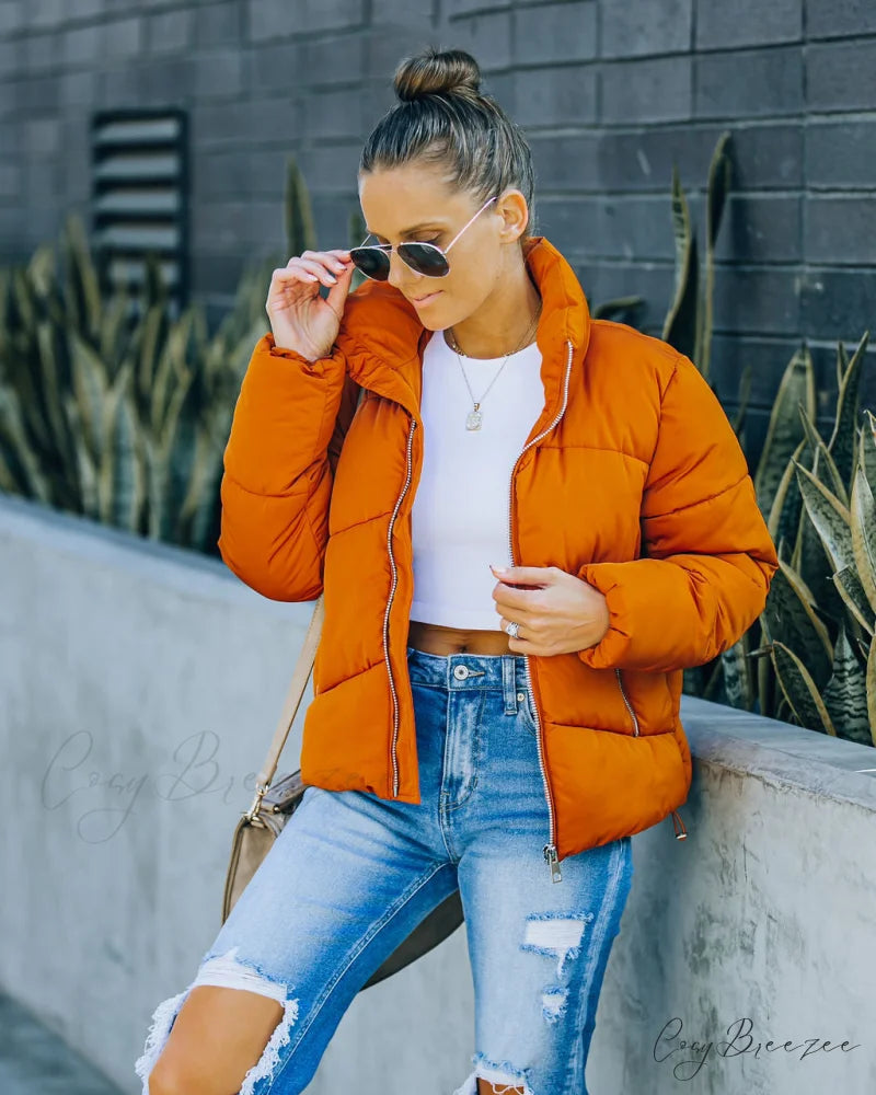 Sugar Bowl Puffer Jacket - Burnt Orange