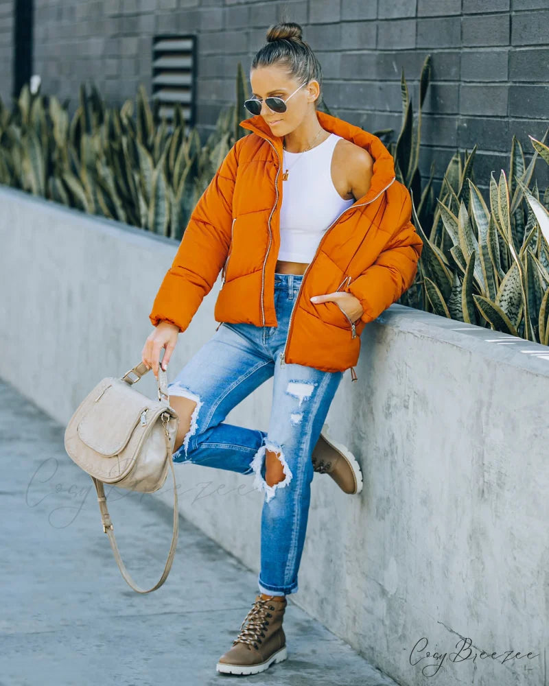 Sugar Bowl Puffer Jacket - Burnt Orange