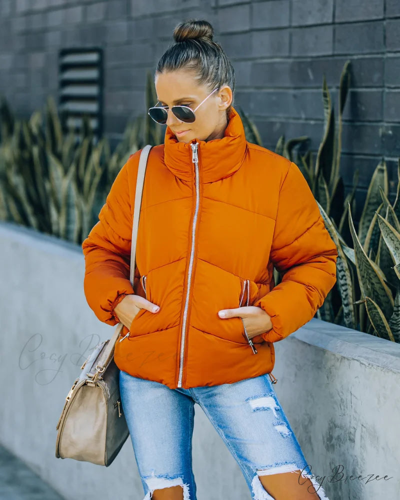 Sugar Bowl Puffer Jacket - Burnt Orange