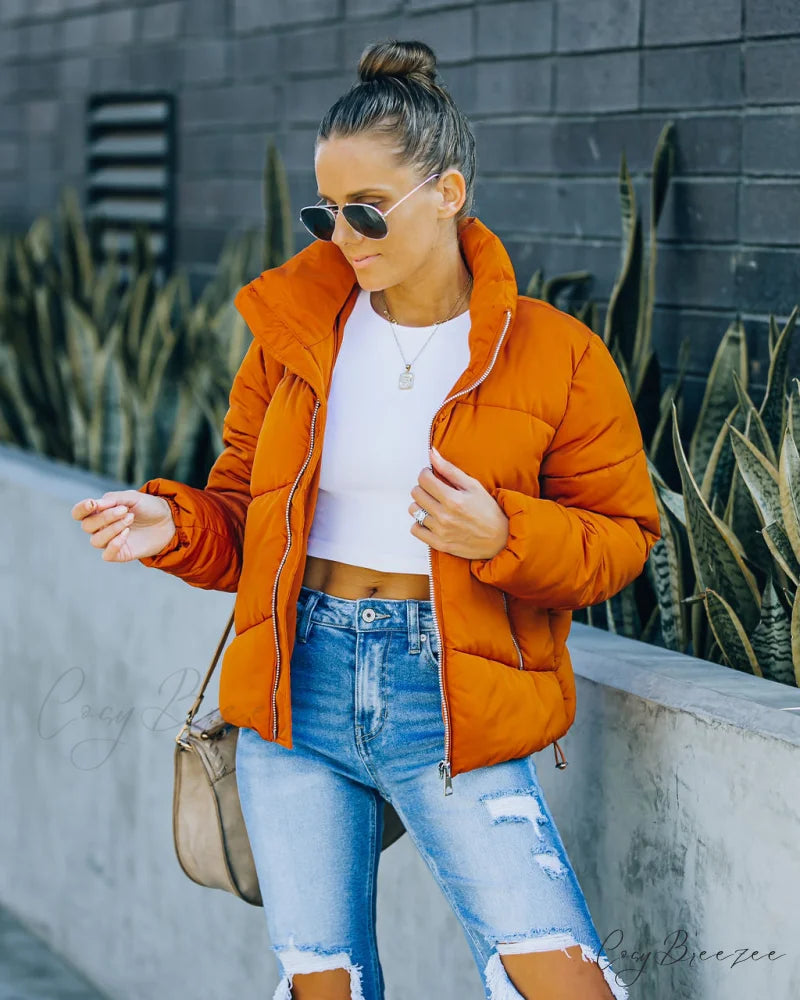 Sugar Bowl Puffer Jacket - Burnt Orange