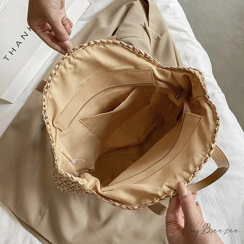 Summer Round Straw Shoulder Bag for Women shoulder-250126
