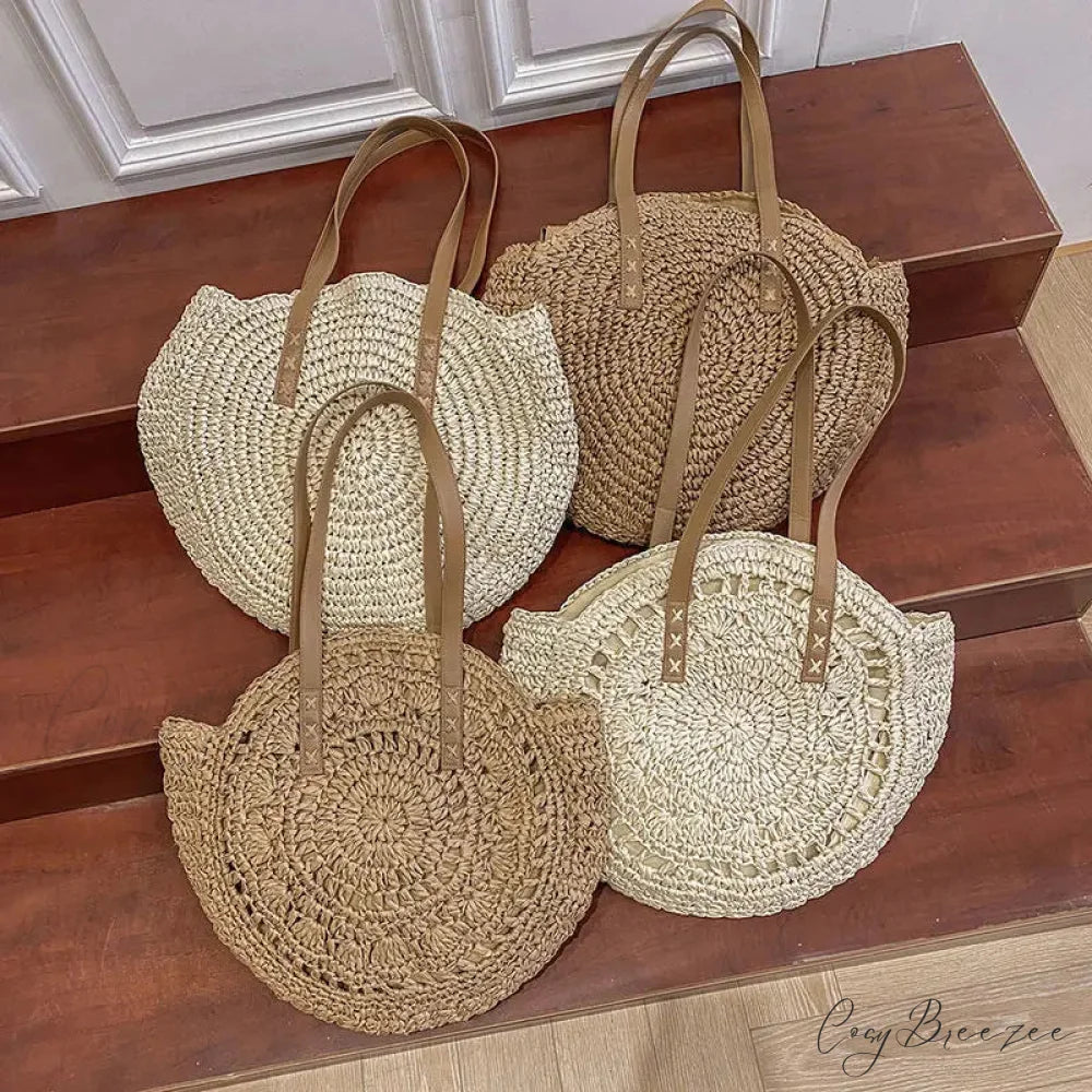 Summer Round Straw Shoulder Bag for Women shoulder-250126