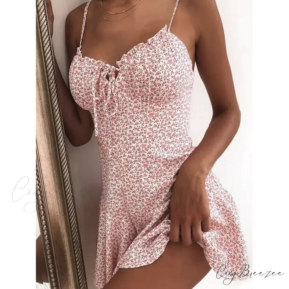 Sundress for Women - Short Mini Dress Pink / S