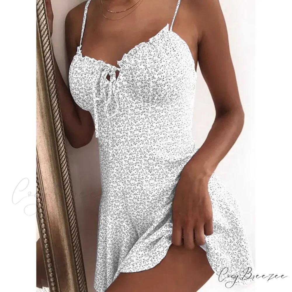 Sundress for Women - Short Mini Dress White / S