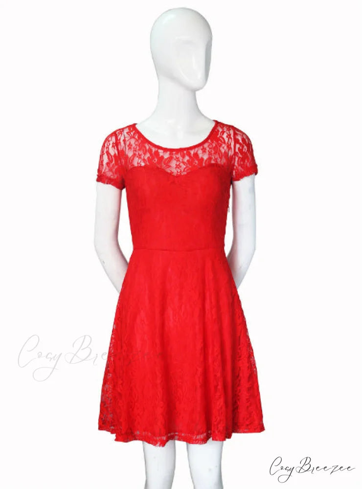 Sweet Lace Dress Sexy Party Princess Slim M / Black