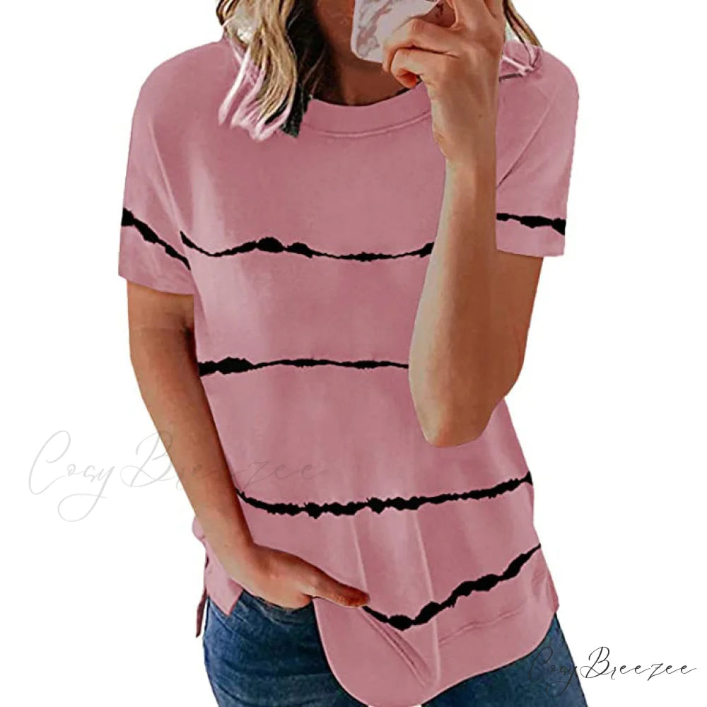 T-Shirt Brief for Crewneck Arm Women Pink / S