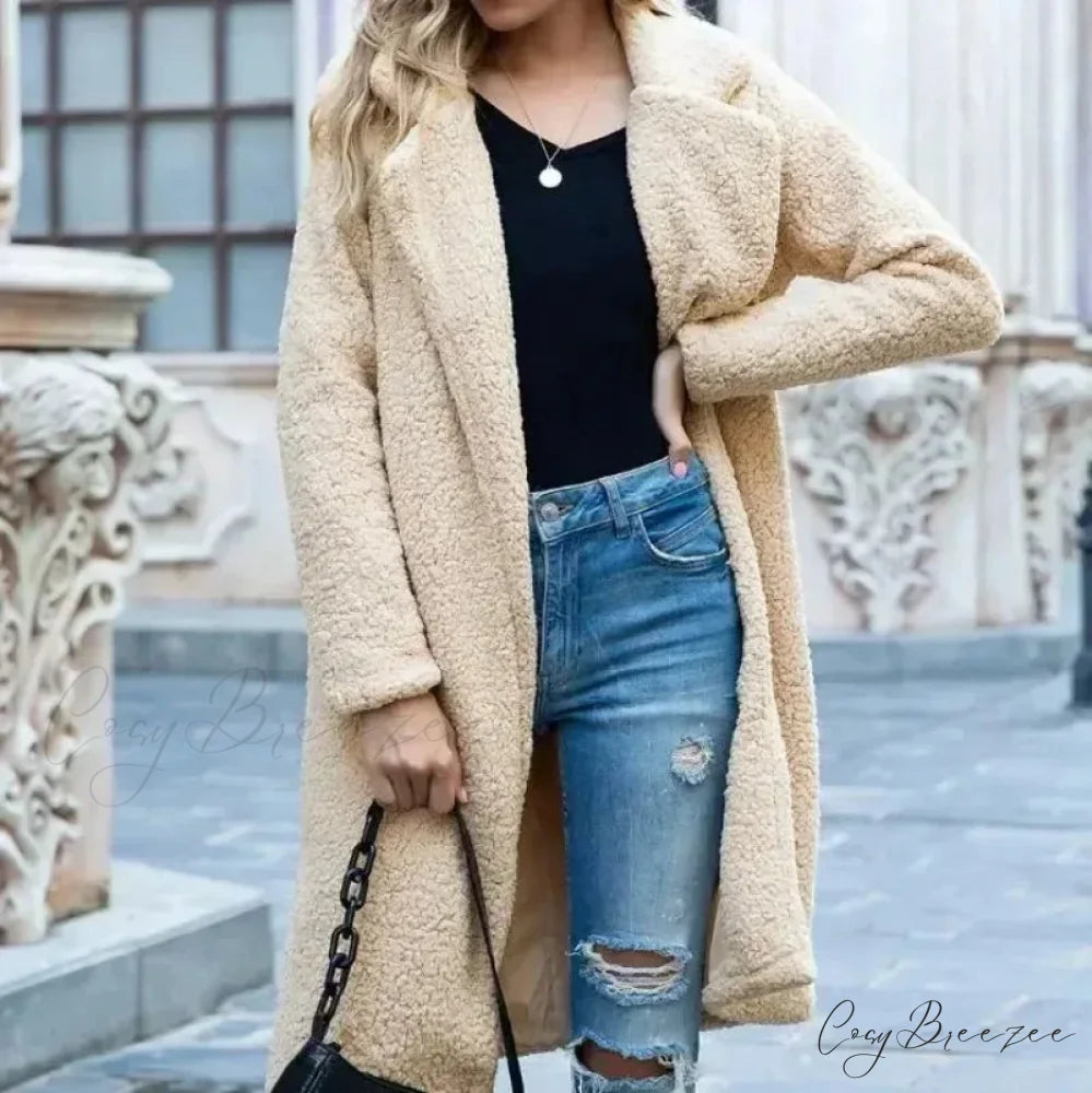 Teddy Bear Plush Turtleneck Coat overcoats-241228