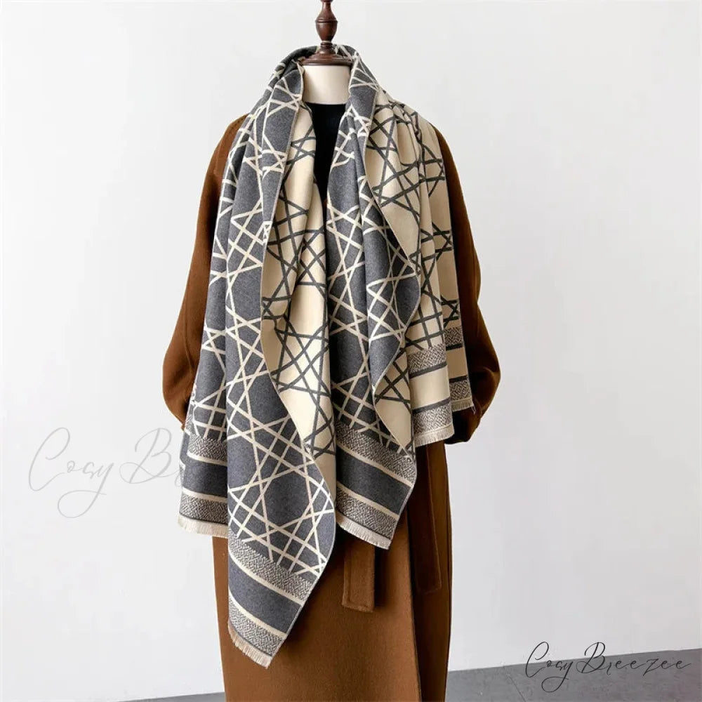 Thick Cashmere Pashmina Shawl Scarf black1 scarf-241228