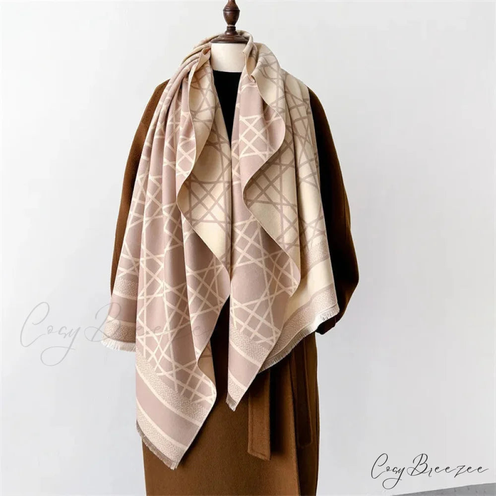 Thick Cashmere Pashmina Shawl Scarf red2 scarf-241228