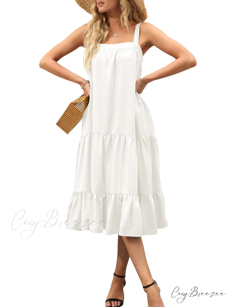 Tiered Maxi Tent Dress in Red S / Green
