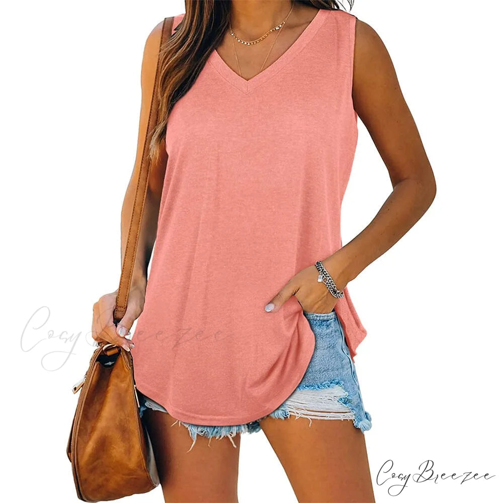 Top Neck for Tank V Women Pink / S