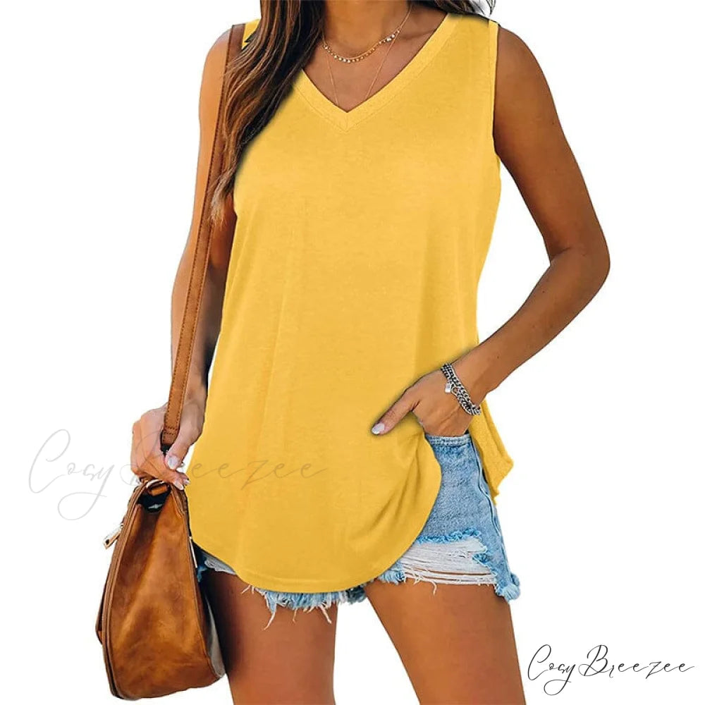 Top Neck for Tank V Women Yellow / S