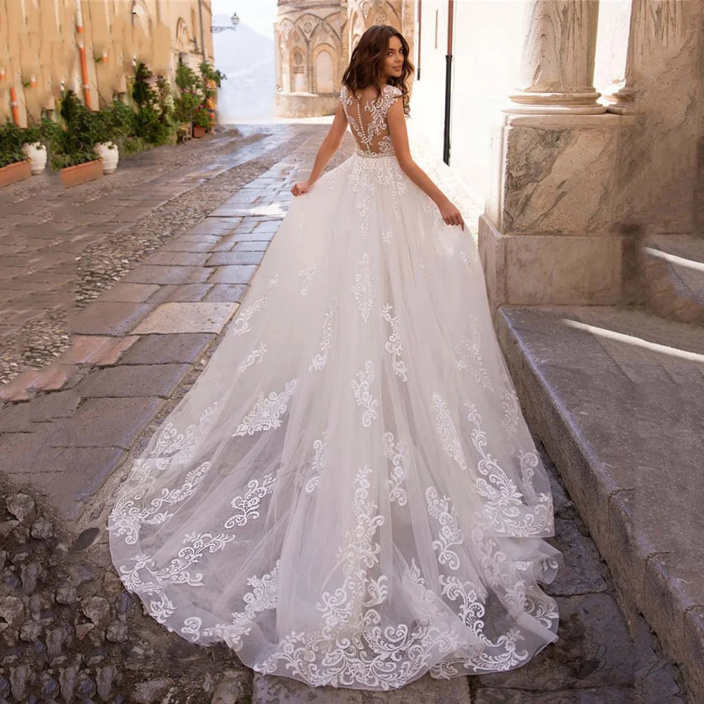 Transparent Tulle Mermaid Bridal Marriage Dress weddingdress-250223
