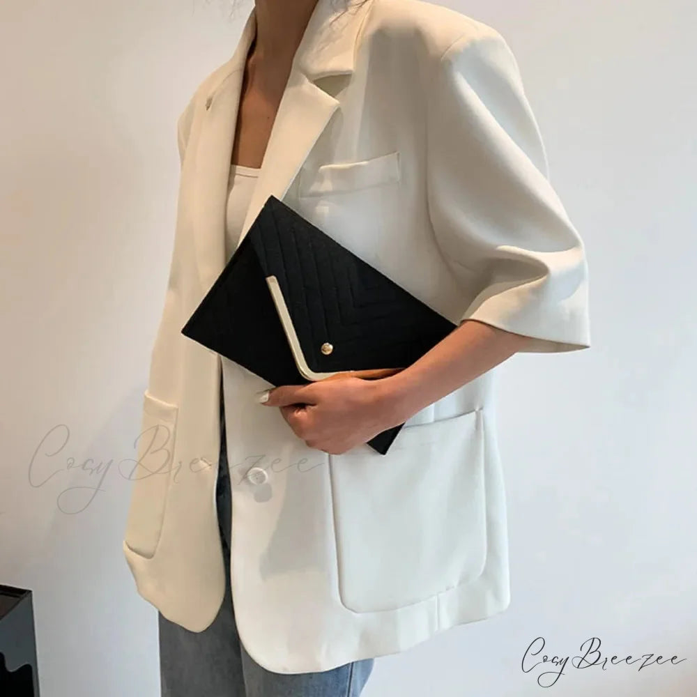 Trendy Evening Felt Envelope Clutch wristlet-250126