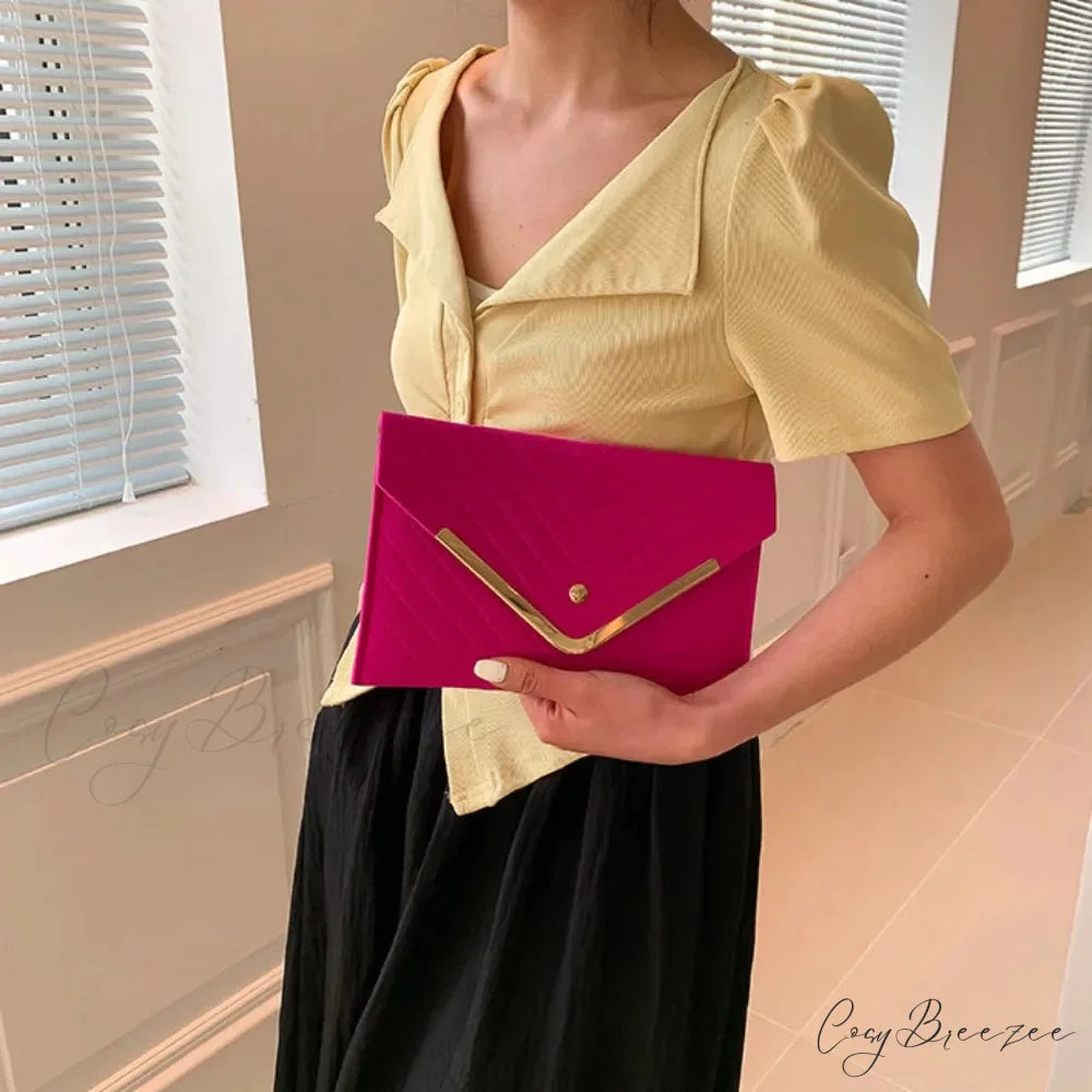 Trendy Evening Felt Envelope Clutch wristlet-250126