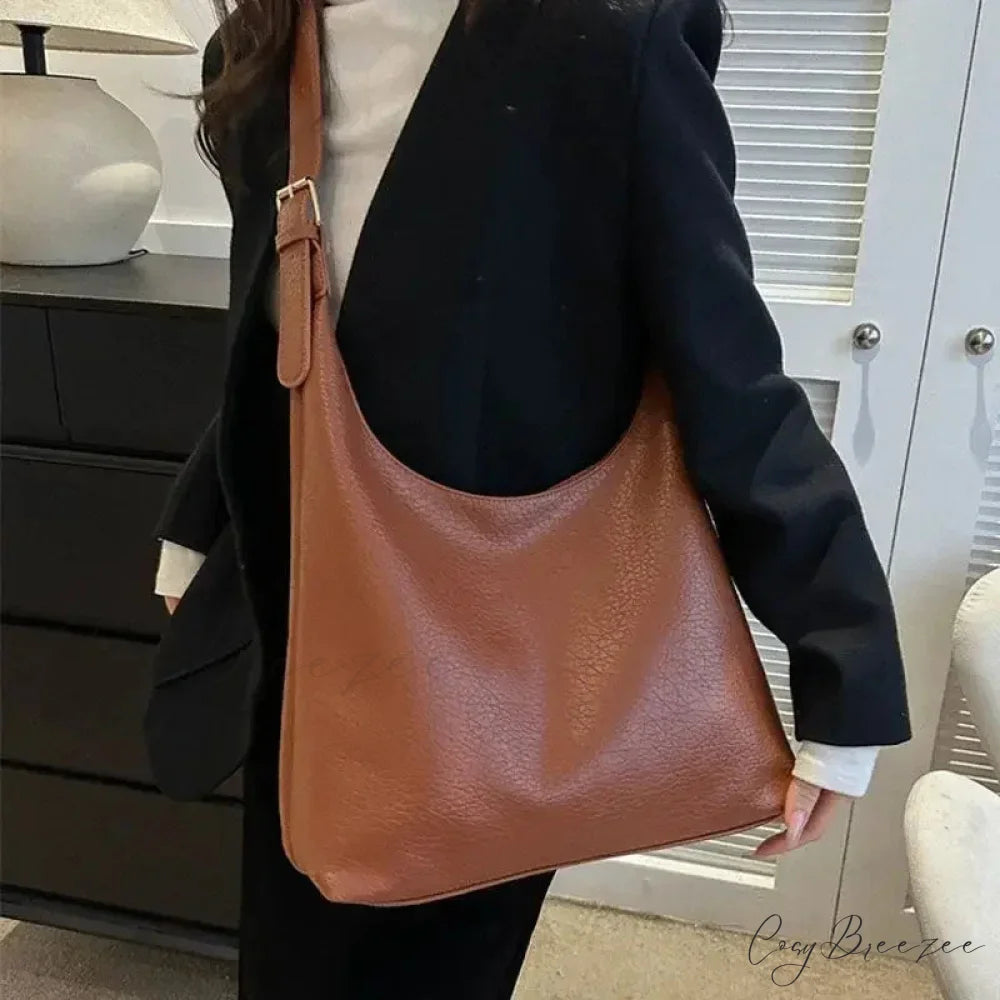 Trendy Leather Tote Bag shoulder-250126