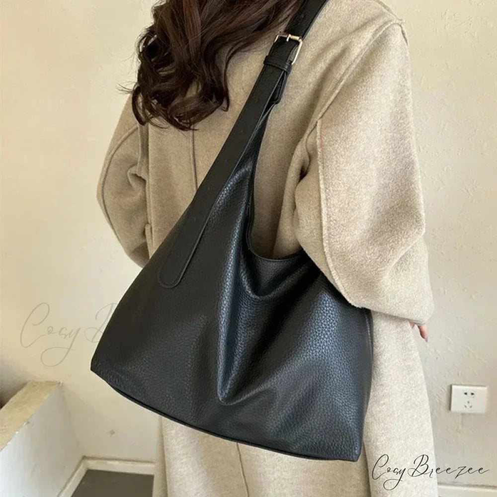 Trendy Leather Tote Bag shoulder-250126