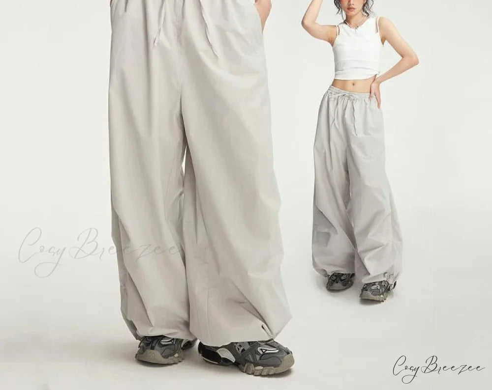 Trendy Loose Workwear Cargo Pants WHITE / S (35-45KG) pants-241228