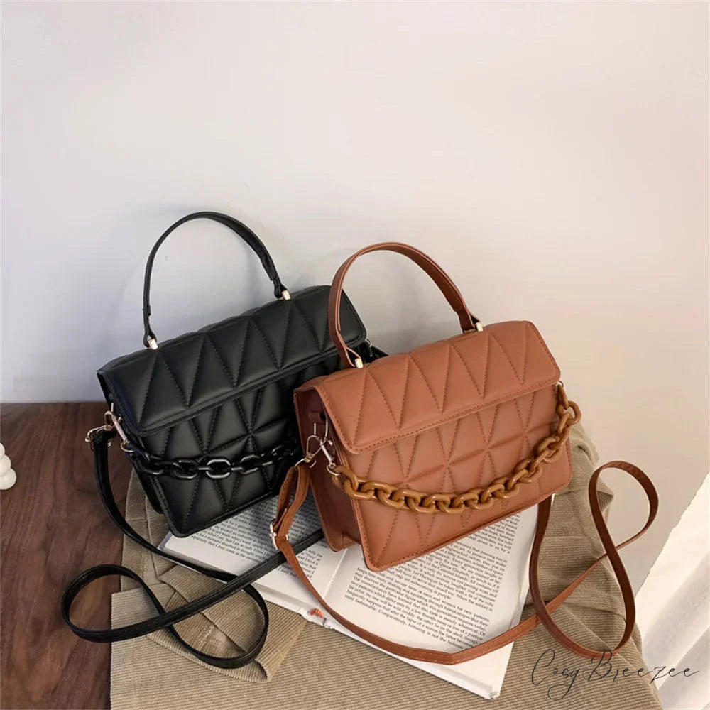 Trendy Plaid Chain Designer Crossbody Handbag handbag-250126