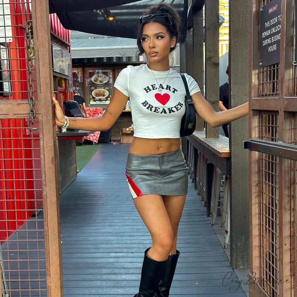 Trendy Y2K Dark Crop Fit Tee t-shirt-250223