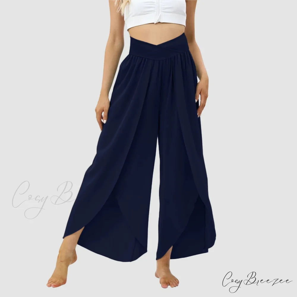 Tulle Ruffled Pleated Summer Pants Dark Blue / S pants-241228