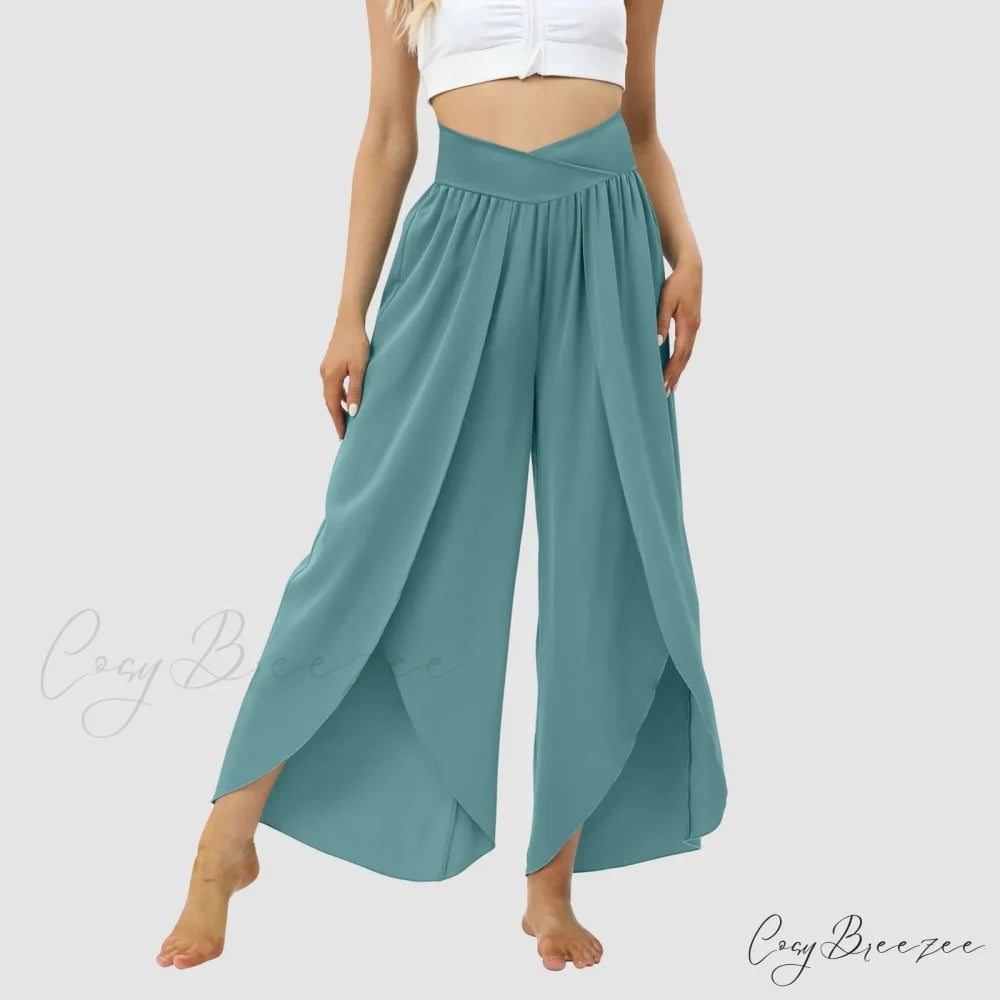 Tulle Ruffled Pleated Summer Pants Green / S pants-241228