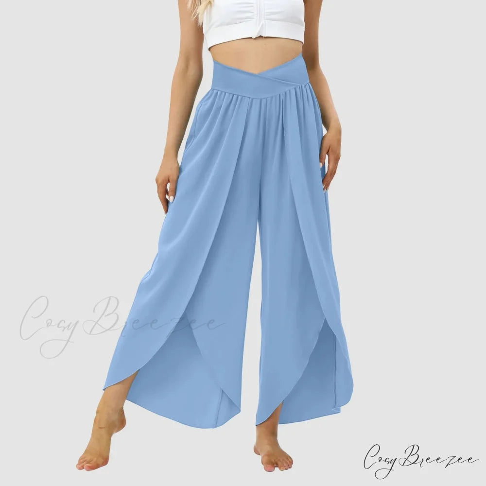 Tulle Ruffled Pleated Summer Pants Light Blue / S pants-241228