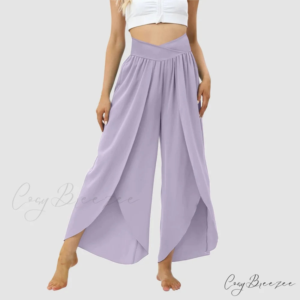 Tulle Ruffled Pleated Summer Pants Purple / S pants-241228