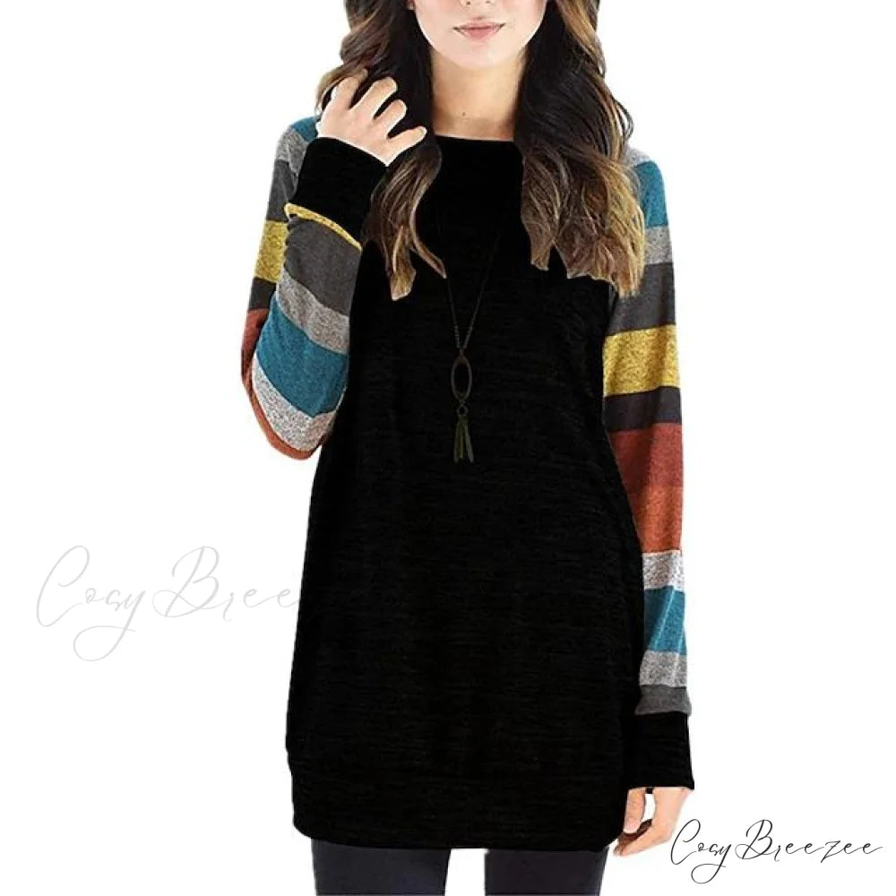Tunic for Arm Ribbed Knit Long Top Lightweight Women Type 2 / S