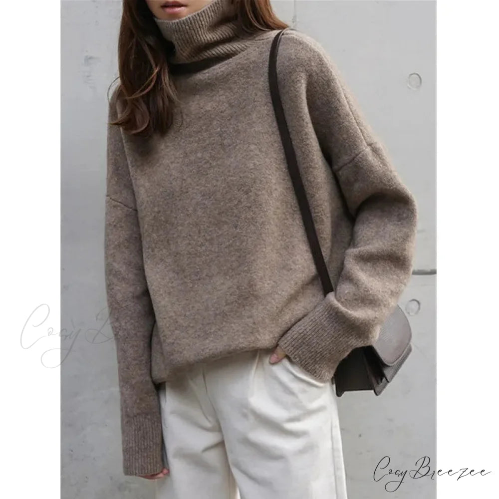 Turtleneck Cashmere Thickened Sweater camel / S swraters-241228