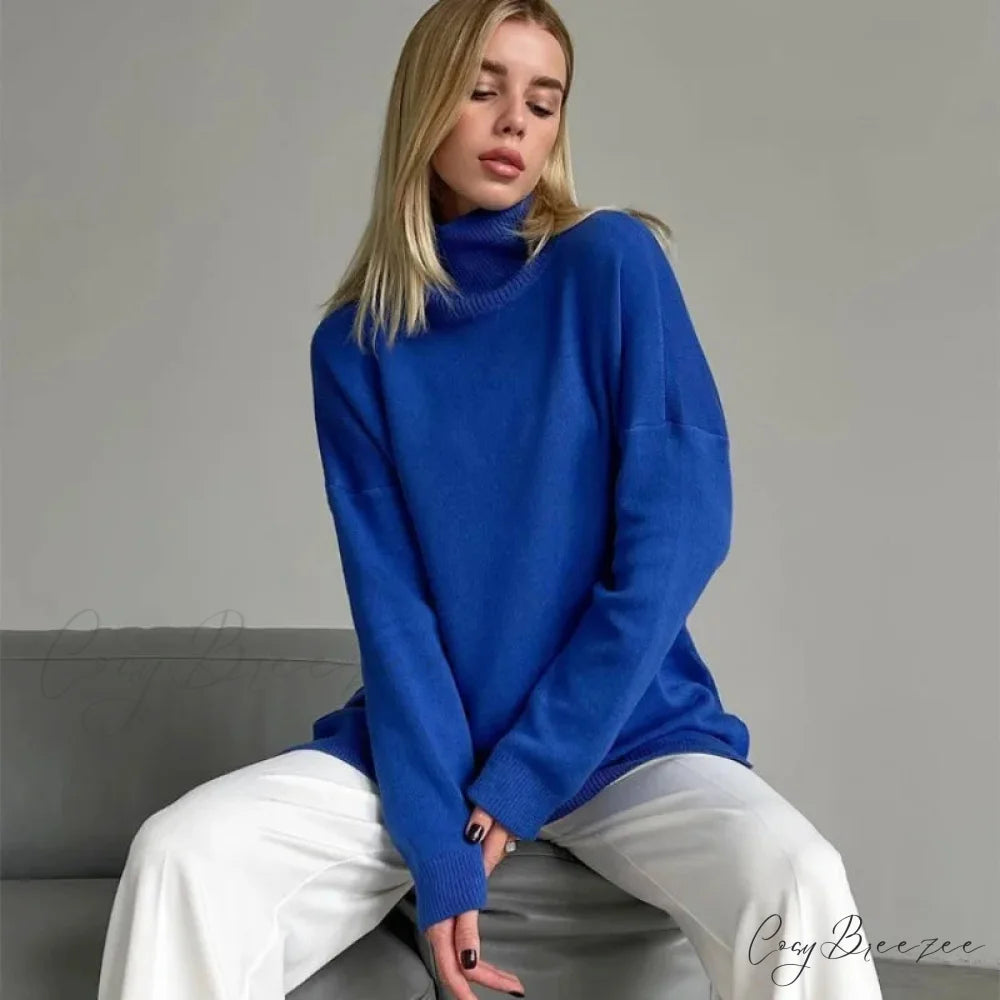 Turtleneck Casual Long-Sleeved Knitted Sweater swraters-241228
