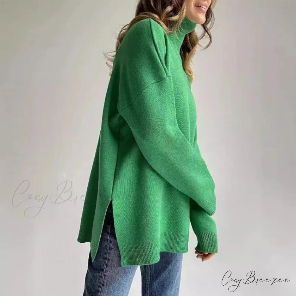 Turtleneck Casual Long-Sleeved Knitted Sweater swraters-241228