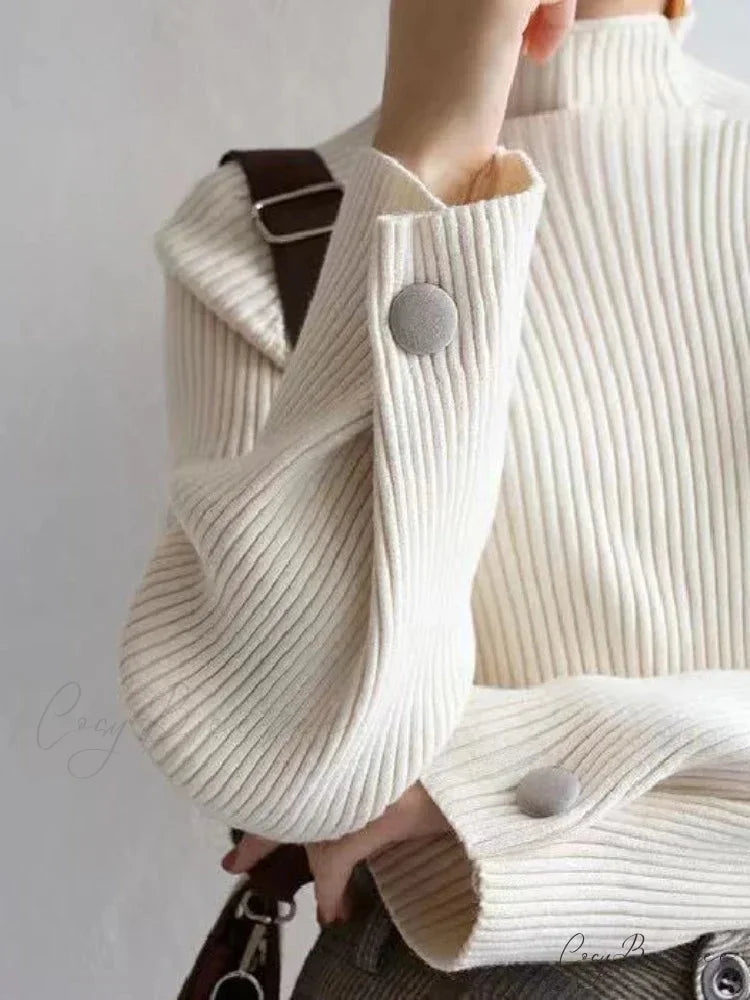 Turtleneck & Crochet E-girl Year-round Sweater swraters-241228