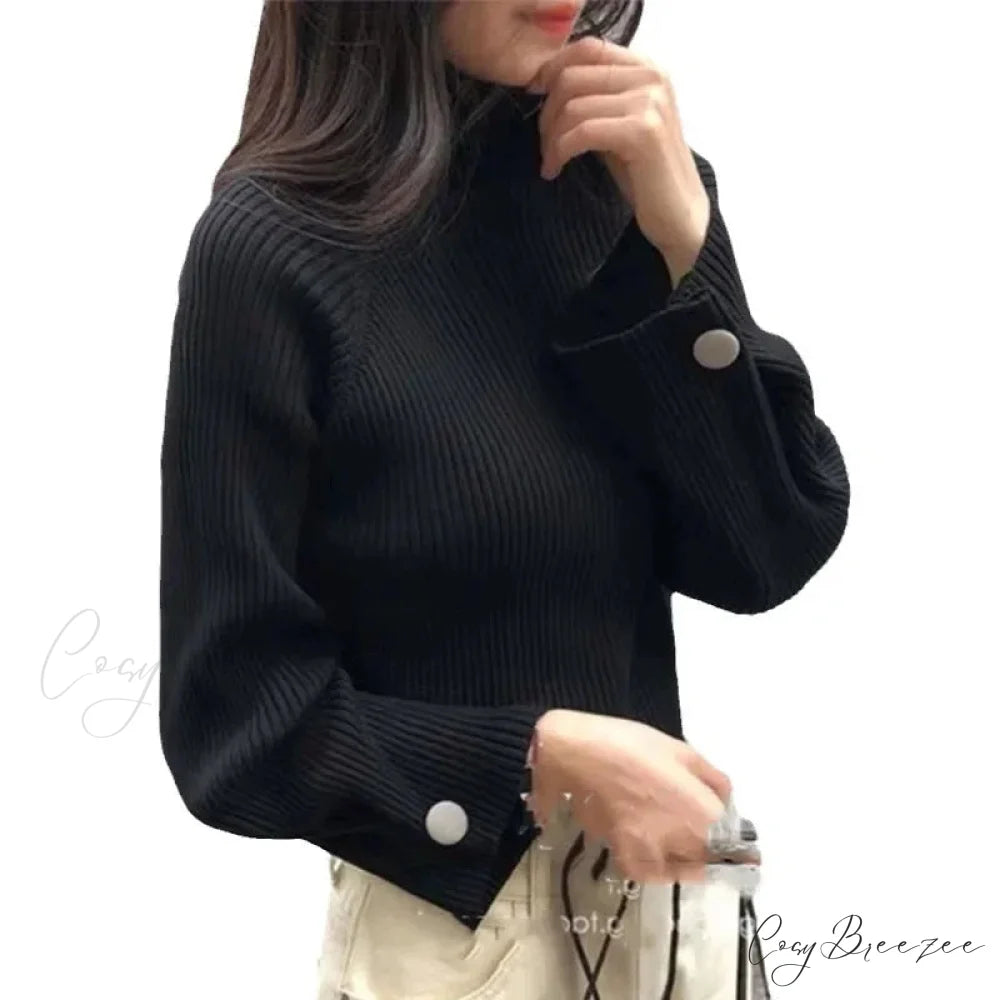 Turtleneck & Crochet E-girl Year-round Sweater swraters-241228
