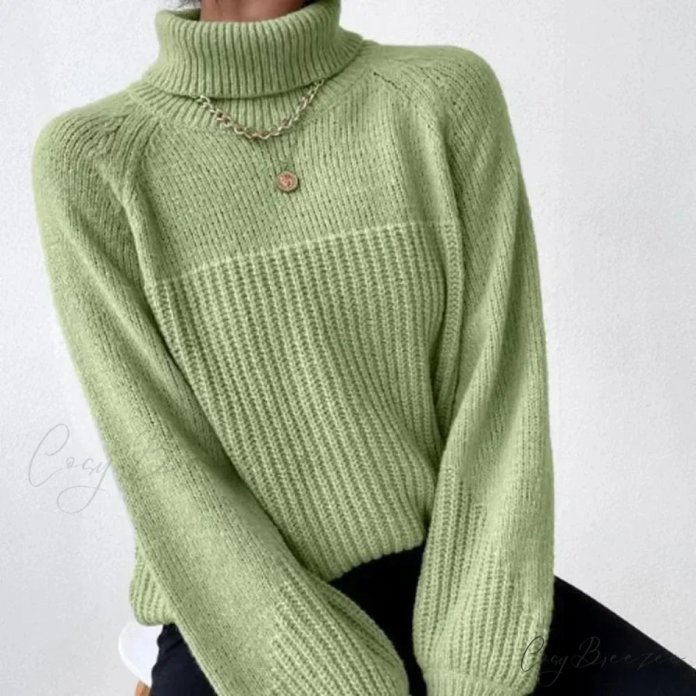 Turtleneck Cross Jacquard Pullover swraters-241228