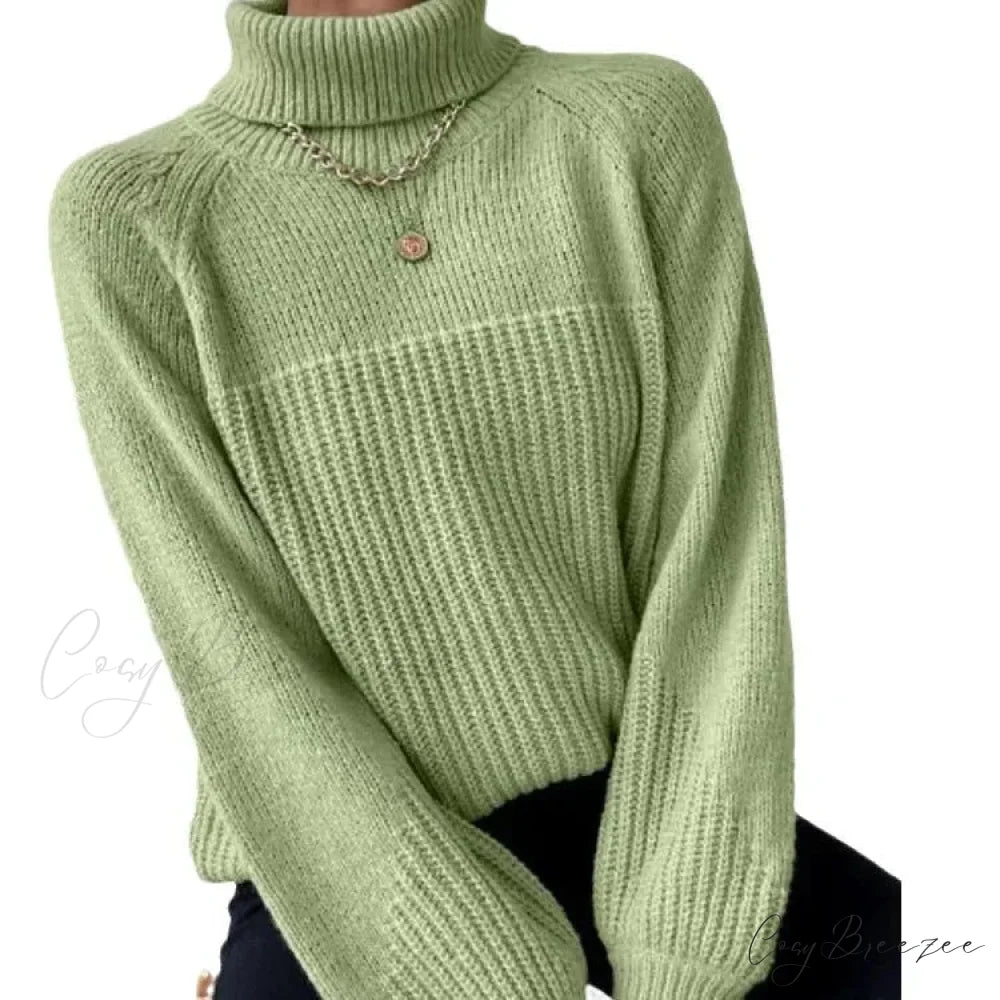 Turtleneck Cross Jacquard Pullover swraters-241228