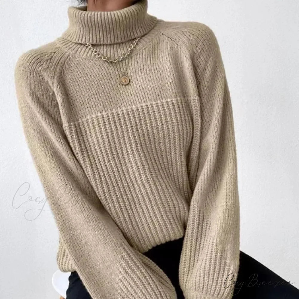 Turtleneck Cross Jacquard Pullover swraters-241228