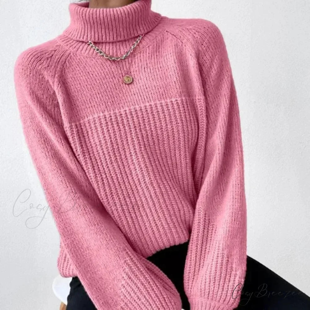 Turtleneck Cross Jacquard Pullover swraters-241228