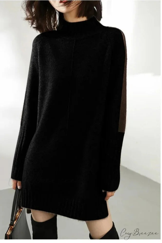 Turtleneck Wool Knit Warm Sweater Black / S swraters-241228