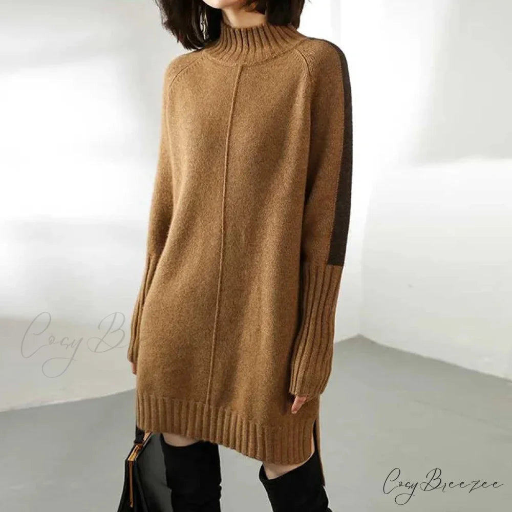 Turtleneck Wool Knit Warm Sweater coffee / S swraters-241228
