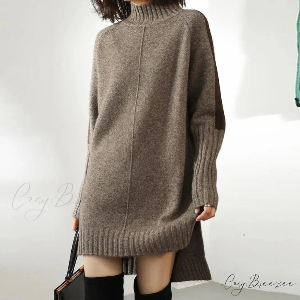 Turtleneck Wool Knit Warm Sweater Grey / S swraters-241228