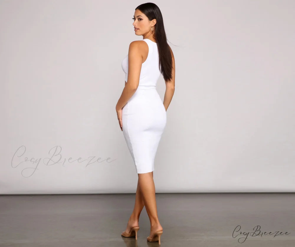 Twist of Style Charming Cutout Midi Dress