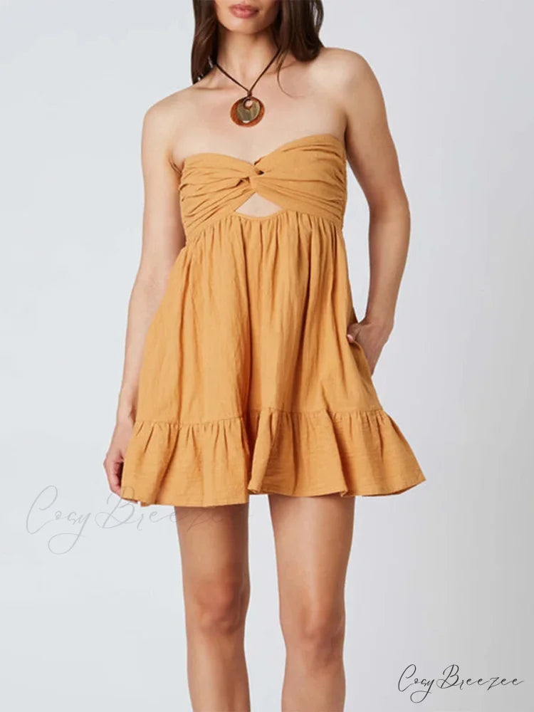 Twisted Cut-Out Mini Dress orange / S minidress-250223
