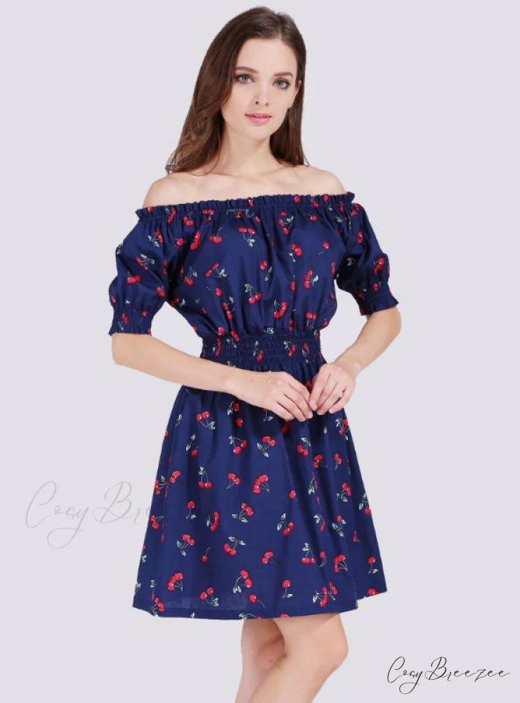 Ukraine Wide Boat Neck Beach Dress M / White