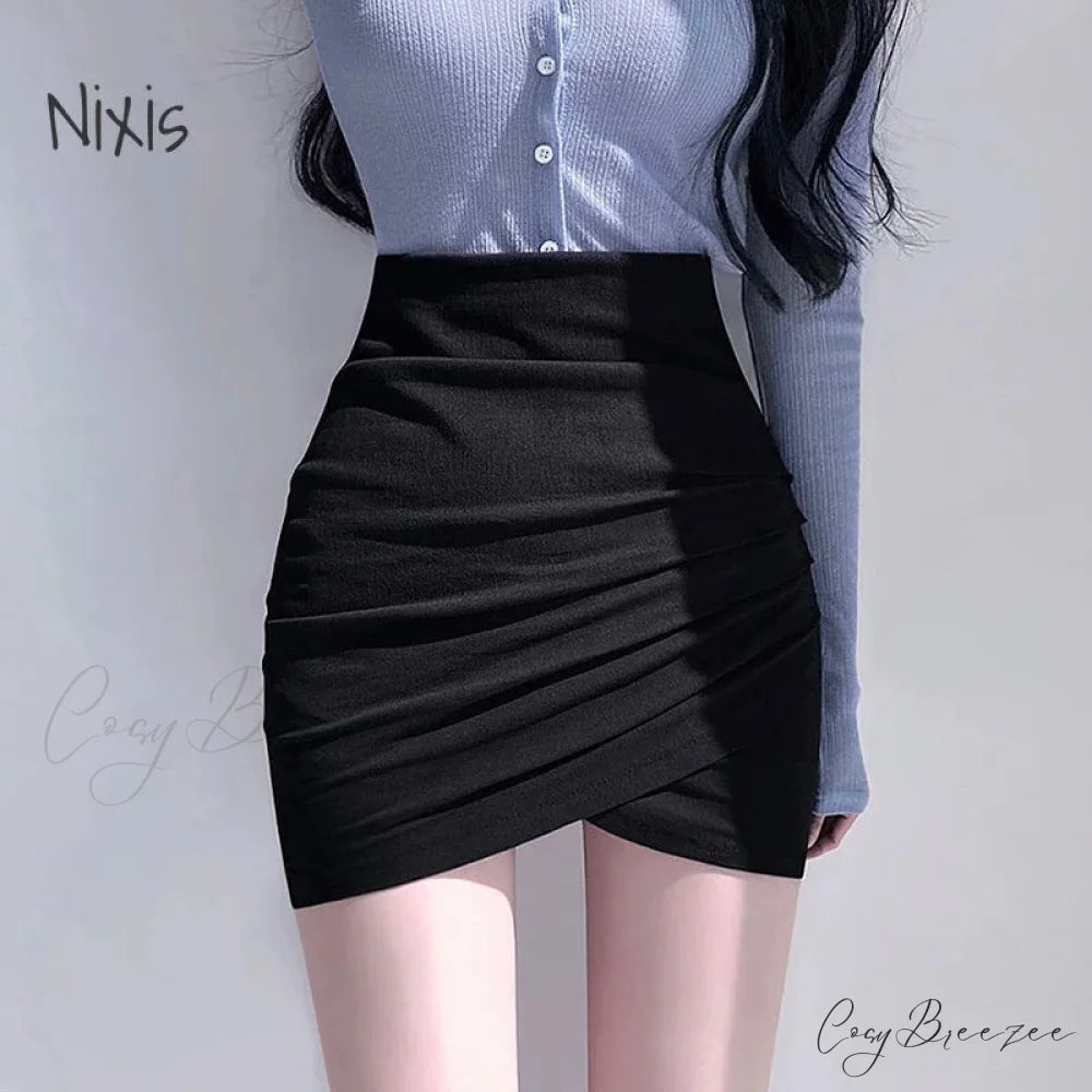 Uneven Pencil Stretch Skirt skirts-250223