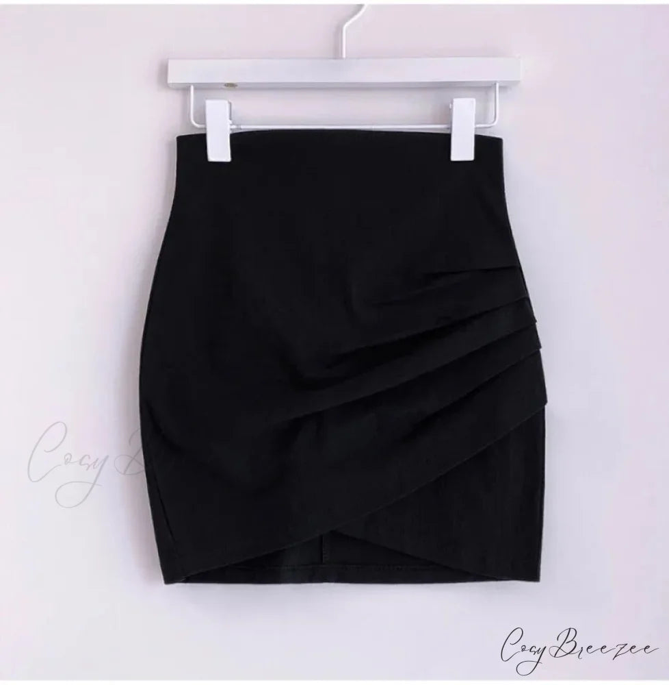 Uneven Pencil Stretch Skirt skirts-250223